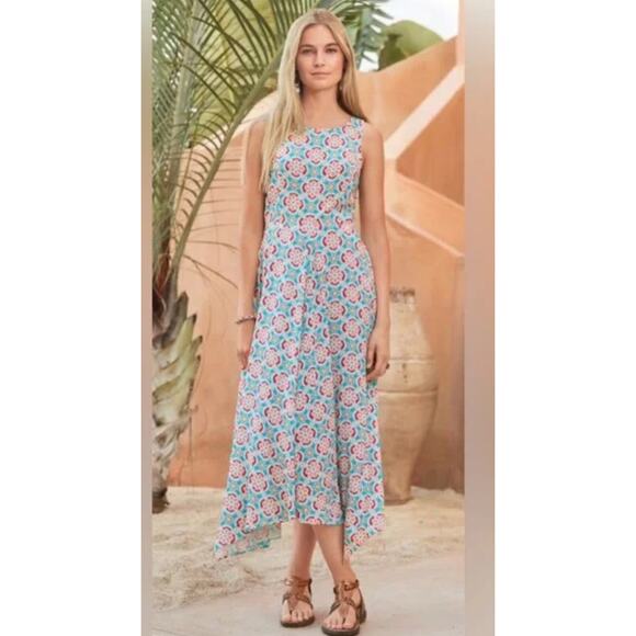 Sundance Dress Cali Medallion Print Maxi Size 4 Spring Classic Midi - Picture 1 of 9